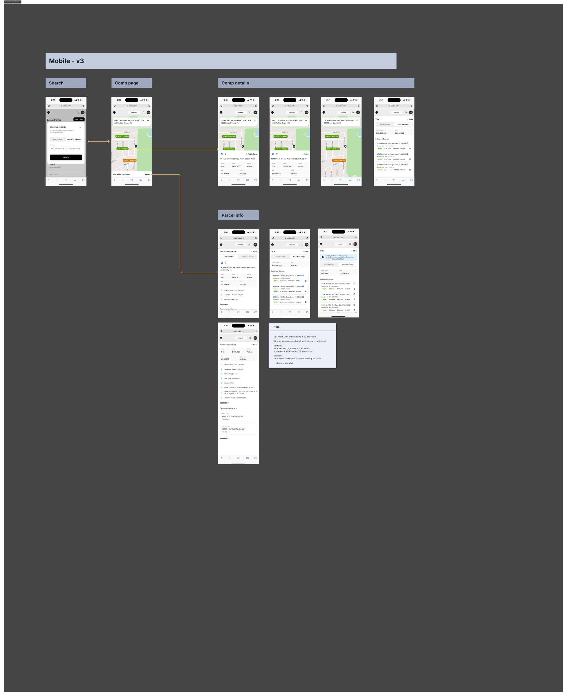 Acre AI comping flow, mobile